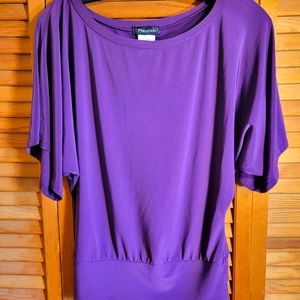 Purple off the shoulder top.